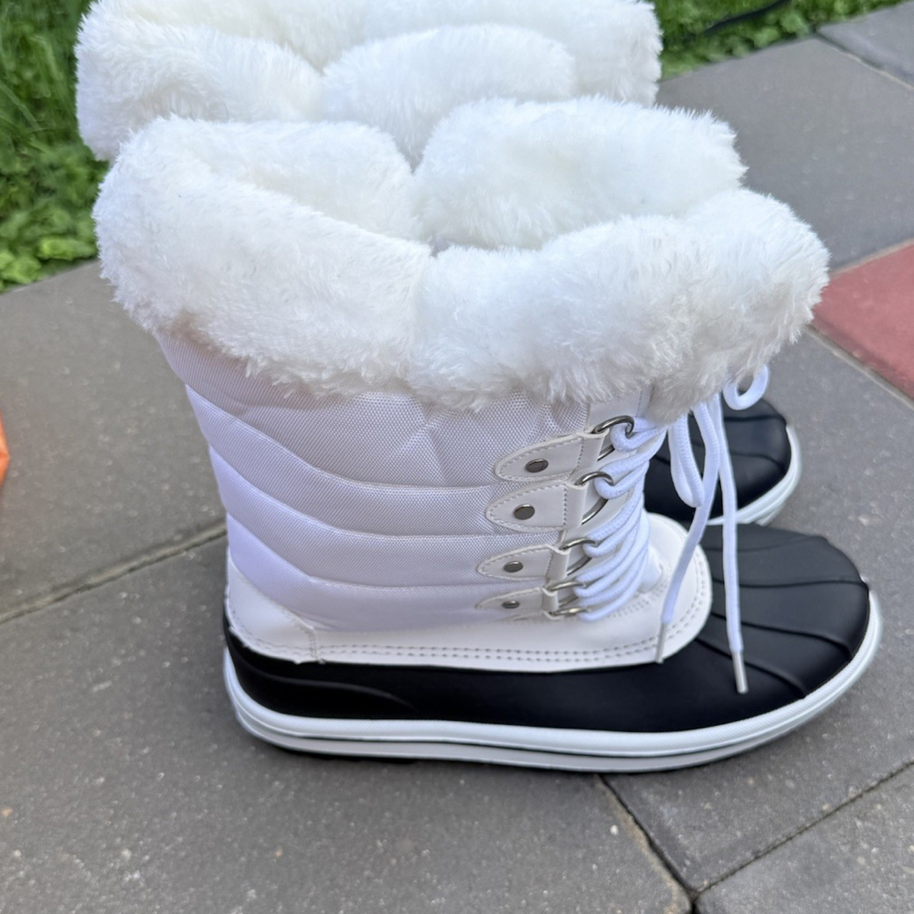 Mid Calf Winter Snow Boots Waterproof Outdoor Cold Weather Insulated Size 10